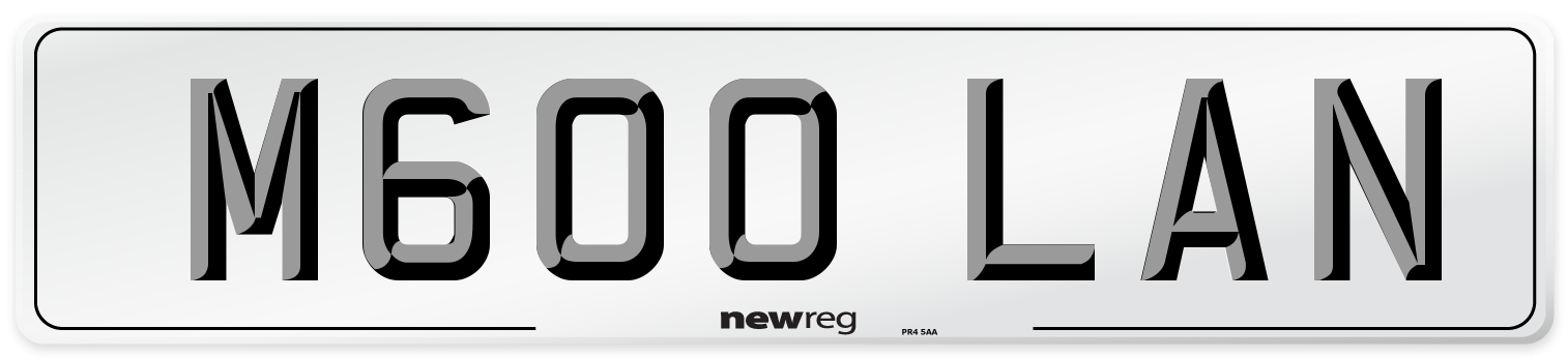 M600 LAN Number Plate from New Reg